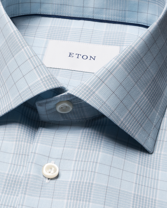Eton - Ternet Bl&aring; Business Skjorte Slim Fit - Lysebl&aring;