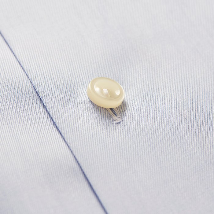 Eton - Papyrus Detail Twill, Button Under - Himmelbl&aring; & hvid