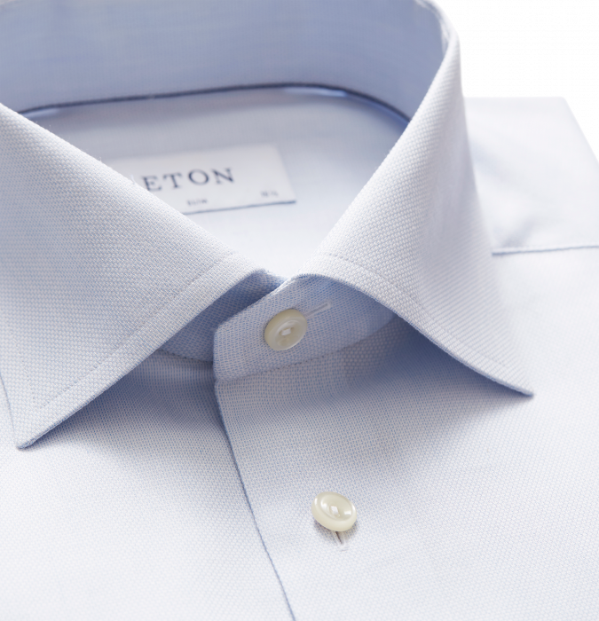 Eton - Sky Blue Royal Dobby, Slim Fit, Cut Away - Himmelbl&aring;