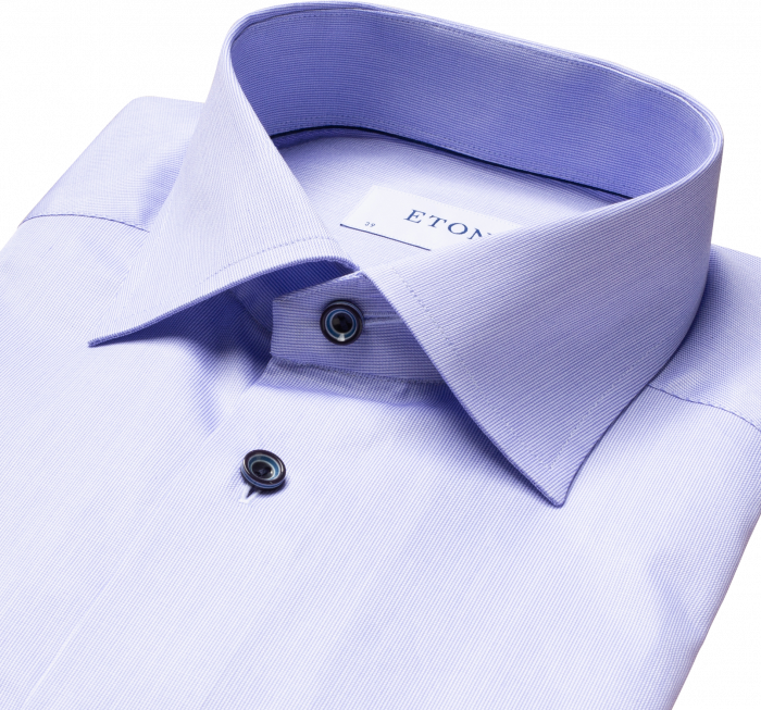 Eton - Pastel Bl&aring; Twill, Slim Fit, Cut Away - Himmelbl&aring; & m&oslash;rk bl&aring;
