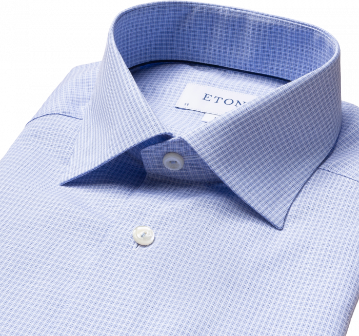 Eton - Ternet Twill, Slim Fit, Cut Away - Himmelbl&aring;