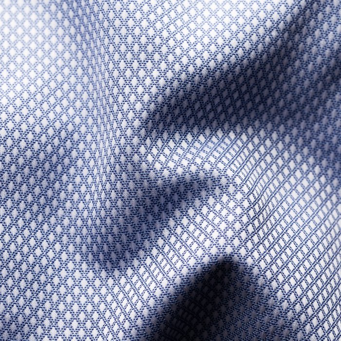 Eton - Bl&aring; Herreskjorte Med Diskret Diamant-Motiv - Bl&aring;