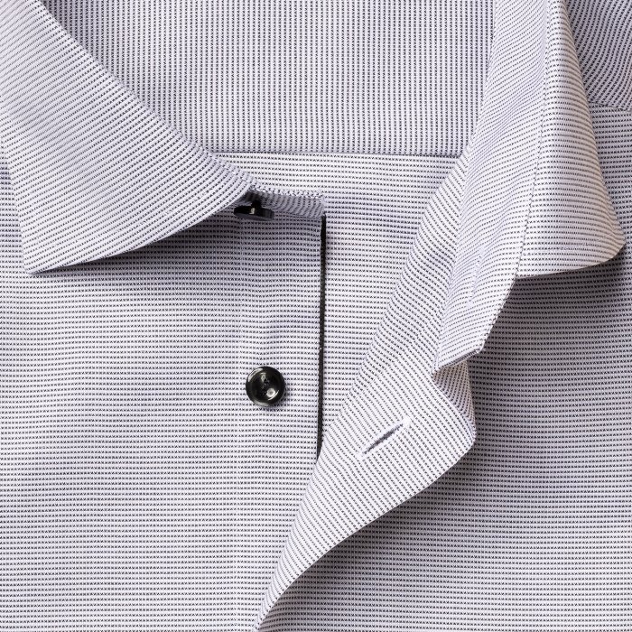 Eton - Sort-Hvid Herreskjorte I Twill, Slimfit - Sort & hvid