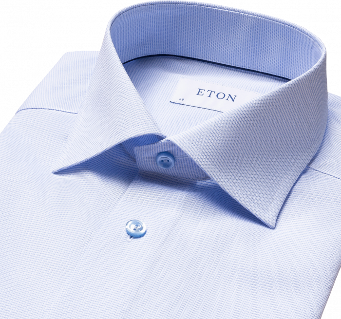 Eton - Herreskjorte I Bl&aring; Twill, Slim Fit - Himmelbl&aring;
