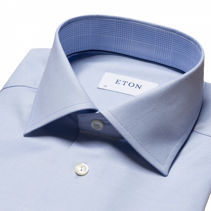Eton - Lysebl&aring; Stretch Skjorte I Slim Fit - Himmelbl&aring;