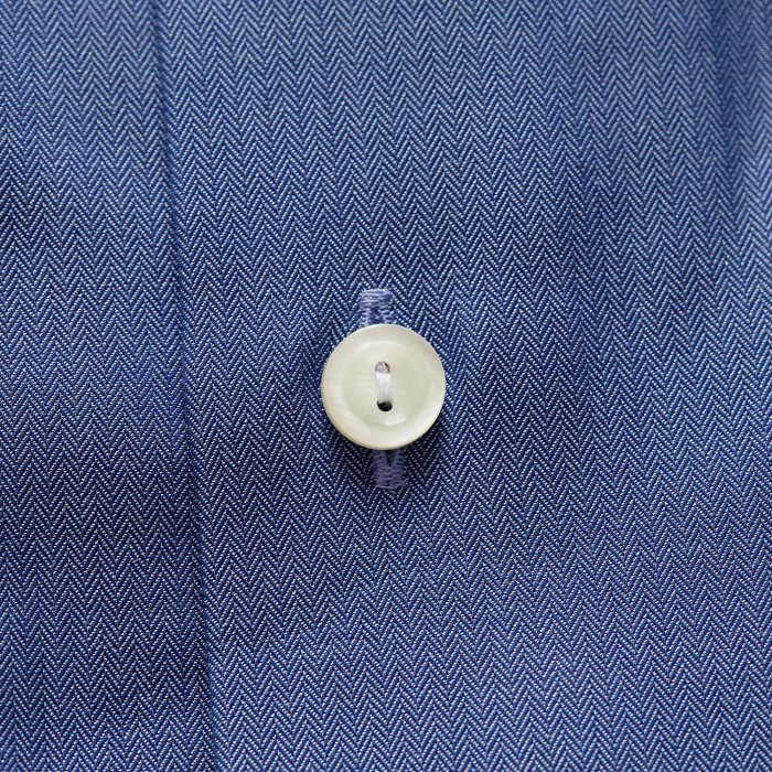 Eton - Navy Herringbone Twill, Slim Fit, Cut Away - M&oslash;rk bl&aring;