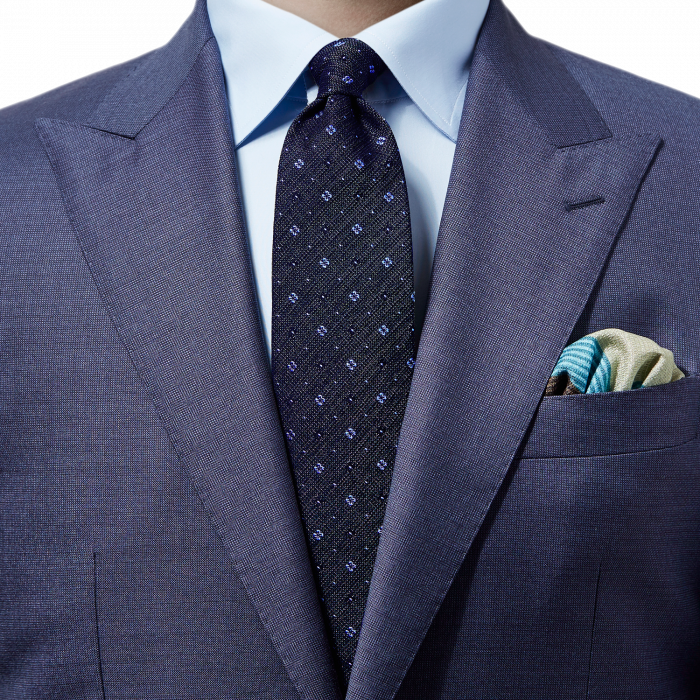 Eton - Woven Flower Tie - M&oslash;rk bl&aring; & himmelbl&aring;