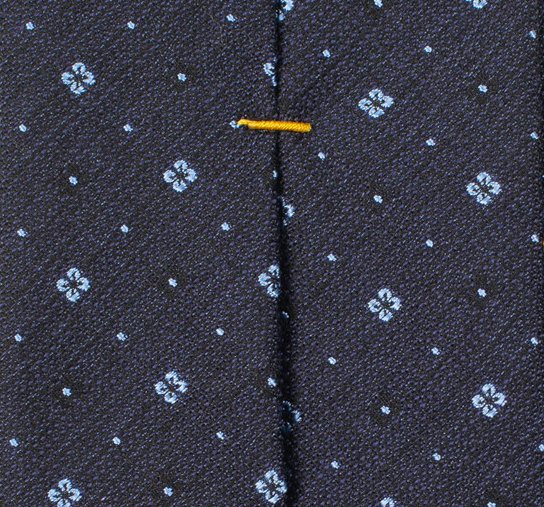 Eton - Woven Flower Tie - M&oslash;rk bl&aring; & himmelbl&aring;