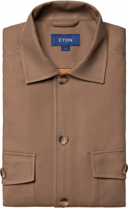 Eton - Casual Twill Brun Overshirt - Brun