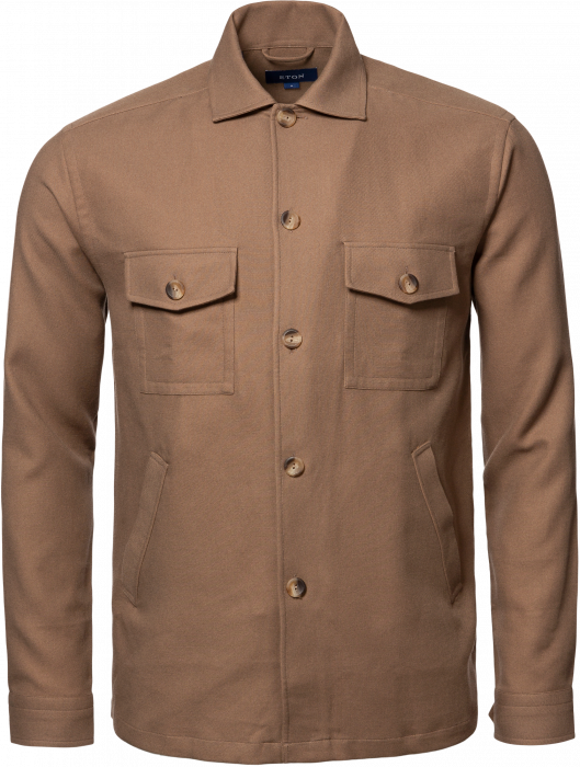 Eton - Casual Twill Brun Overshirt - Brun