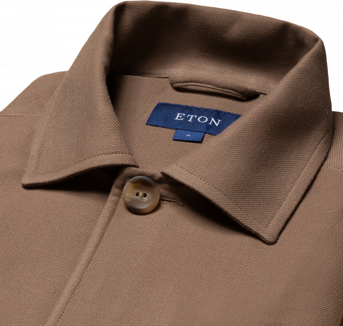 Eton - Casual Twill Brun Overshirt - Brun