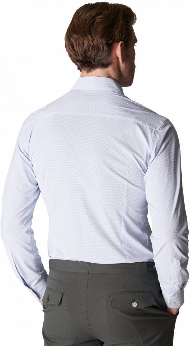 Eton - Four-Way Stretch Twillskjorte, Slim Fit - Himmelbl&aring;