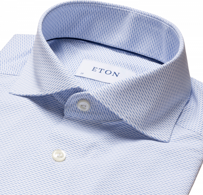 Eton - Four-Way Stretch Twillskjorte, Slim Fit - Himmelbl&aring;