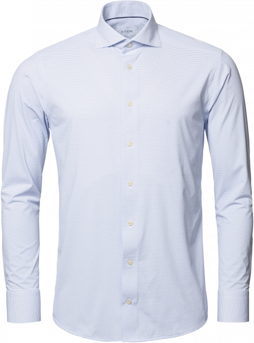 Eton - Four-Way Stretch Twillskjorte, Slim Fit - Himmelbl&aring;