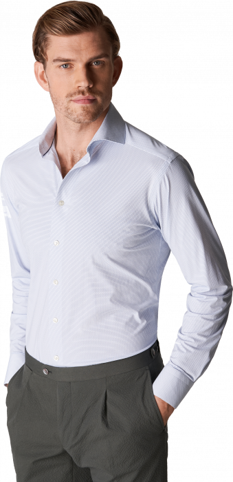 Eton - Four-Way Stretch Twillskjorte, Slim Fit - Himmelbl&aring;