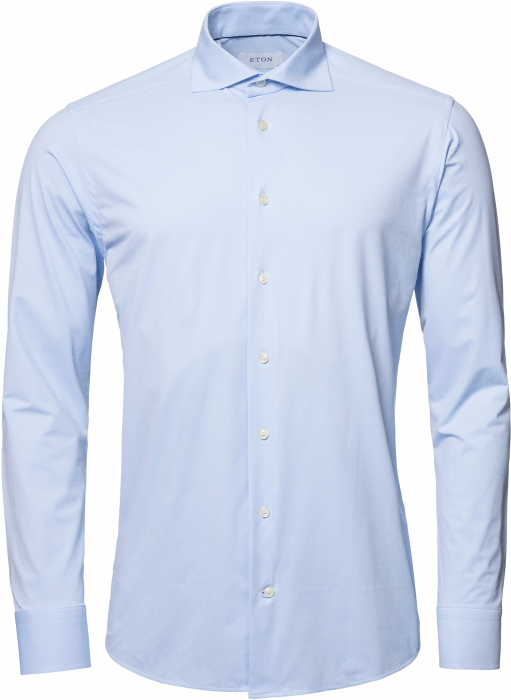 Eton - Two-Way Stretch Twillskjorte, Slim Fit - Himmelbl&aring;
