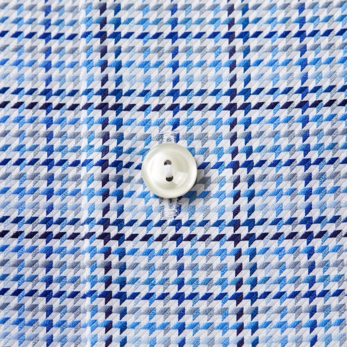 Eton - Bl&aring; Twillskjorte Struktur, Contemporary, Cut Away - Himmelbl&aring;