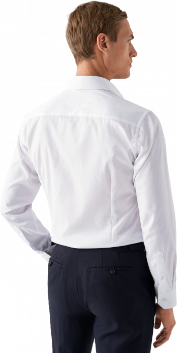 Eton - Hvid Businessskjorte Med Detaljer Slim Fit - Hvid