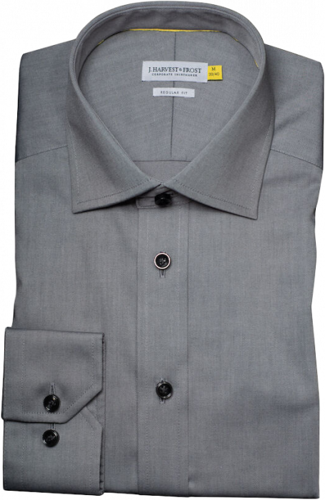 Harvest and Frost - Klassisk Twill Skjorte Regul&aelig;r Fit - Gr&aring;