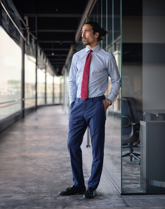 Harvest and Frost - Klassisk Twill Skjorte Slim Fit - Sky Blue