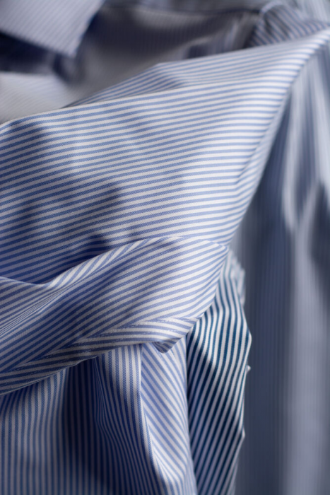 Harvest and Frost - Klassisk Twill Skjorte Slim Fit - Sky Blue & hvid