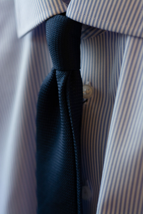 Harvest and Frost - Klassisk Twill Skjorte Slim Fit - Sky Blue & hvid