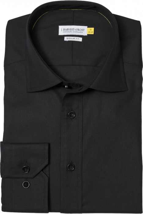 Harvest and Frost - Klassisk Twill Skjorte Regul&aelig;r Fit - Sort