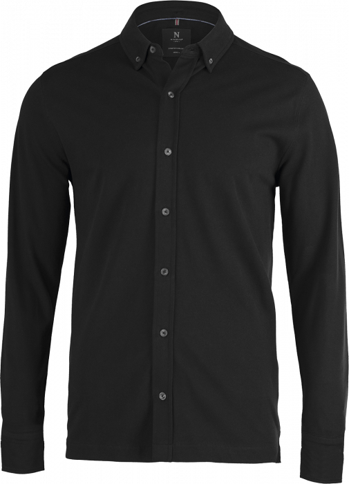 Nimbus CPH - Kingston Pique Skjorte Med Stretch - Sort