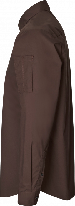 Seven Seas - Poplin Stretch Skjorte - Mocca - Mocca