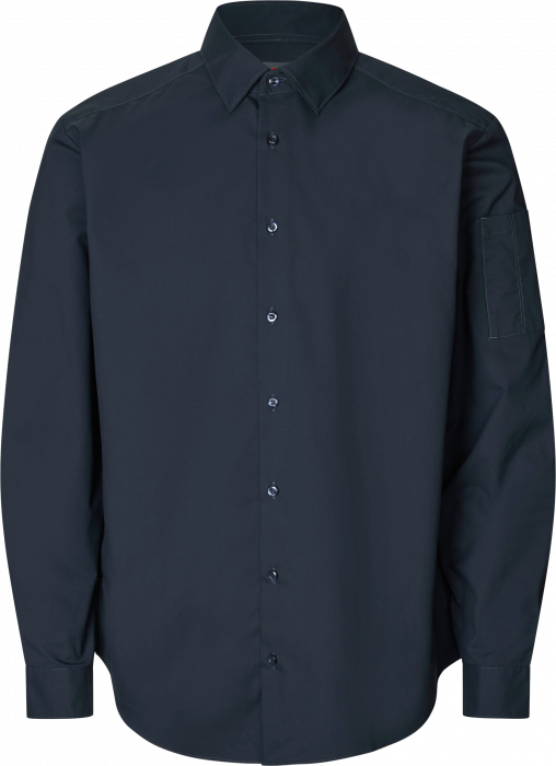 Seven Seas - Poplin Stretch Skjorte - Navy - Navy