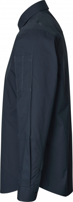 Seven Seas - Poplin Stretch Skjorte - Navy - Navy