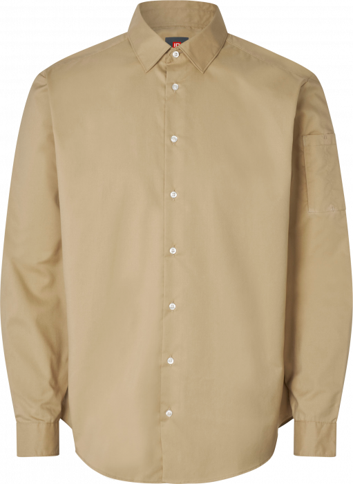 Seven Seas - Poplin Stretch Skjorte - Sand - Sand