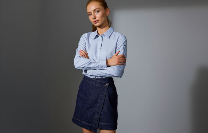 Seven Seas - Poplin Stretch Skjorte Dame - Light BLue - Light BLue
