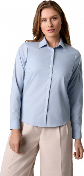 Seven Seas - Poplin Stretch Skjorte Dame - Light BLue - Light BLue