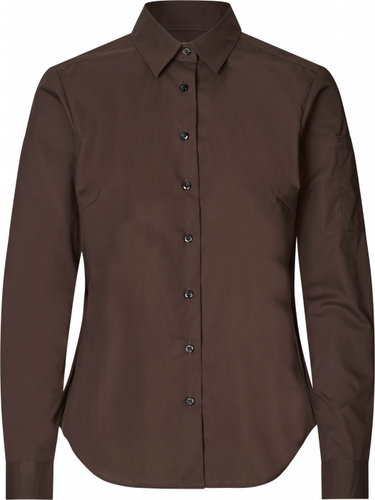 Seven Seas - Poplin Stretch Skjorte Dame - Mocca - Mocca