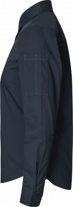 Seven Seas - Poplin Stretch Skjorte Dame - Navy - Navy