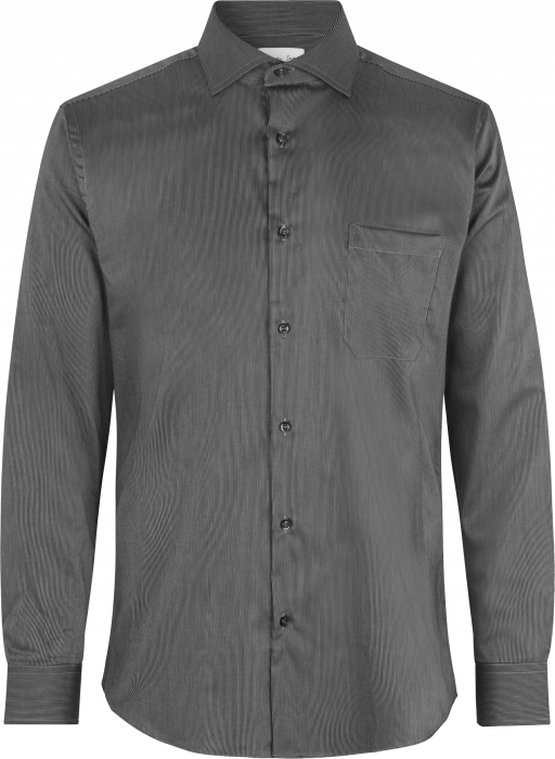 Seven Seas - Fine Twill California Stribet Skjorte Modern - Dark Grey