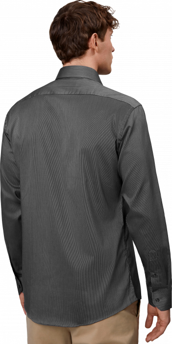 Seven Seas - Fine Twill California Stribet Skjorte Modern - Dark Grey