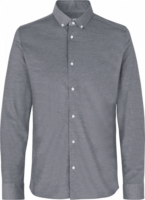 Seven Seas - The Jersey Stretch Skjorte Slim Fit - Grå