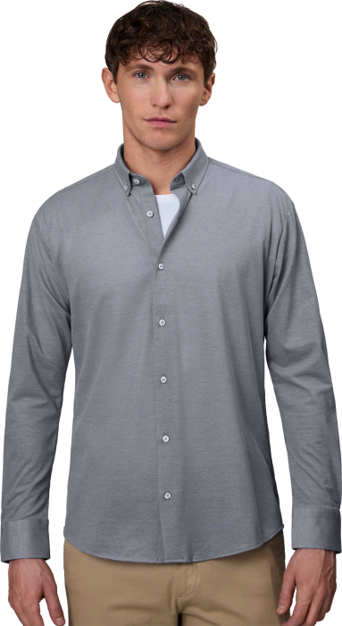 Seven Seas - The Jersey Stretch Skjorte Slim Fit - Gr&aring;