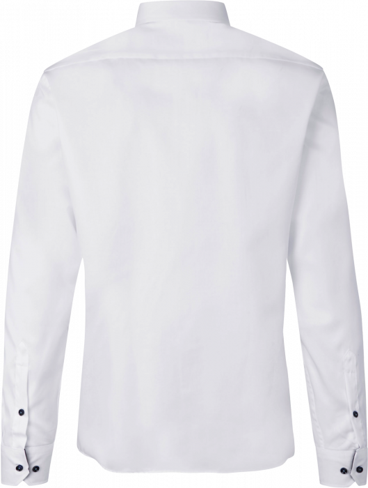 Seven Seas - Fine Twill Kontrast Skjorte Modern Fit - White