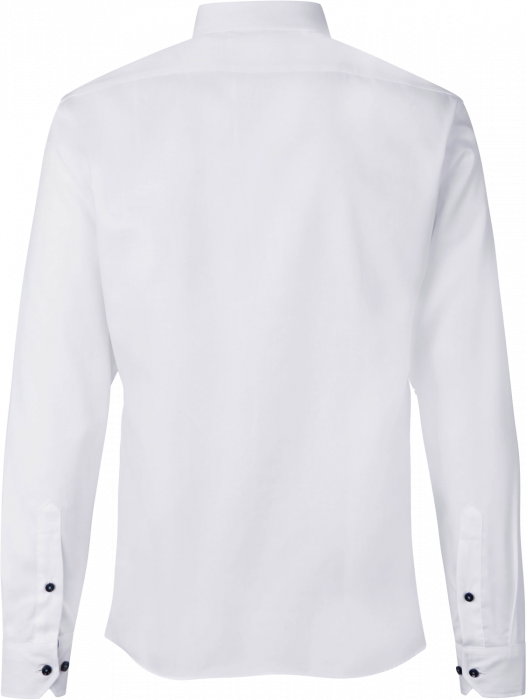 Seven Seas - Fine Twill Kontrast Skjorte Slim Fit - White