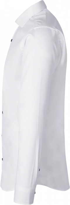 Seven Seas - Fine Twill Kontrast Skjorte Slim Fit - White