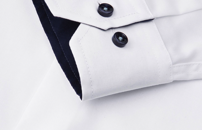 Seven Seas - Fine Twill Kontrast Skjorte Slim Fit - White