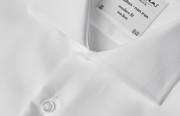 Seven Seas - Fine Twill Kort&aelig;rmet Skjorte Slim Fit - White