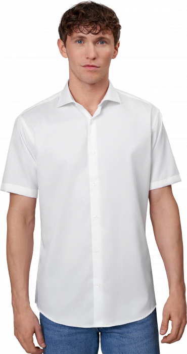 Seven Seas - Fine Twill Kort&aelig;rmet Skjorte Slim Fit - White
