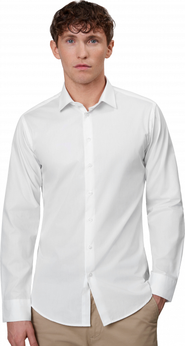 Seven Seas - Poplin Skjorte Slim Fit - White