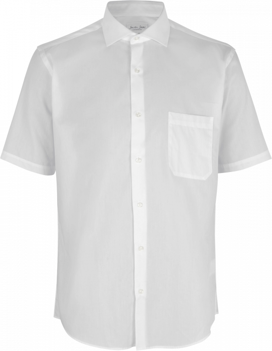 Seven Seas - Poplin Kortærmet Skjorte Modern Fit - White