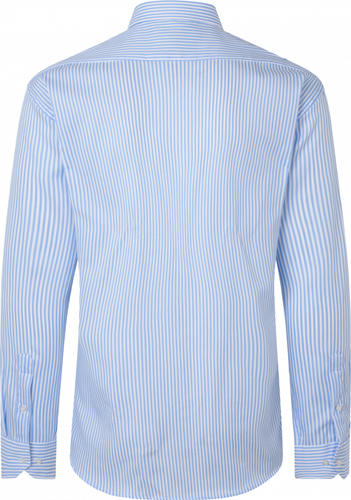 Seven Seas - Fine Twill Kadet Stribet Business Skjorte  Modern - Light BLue