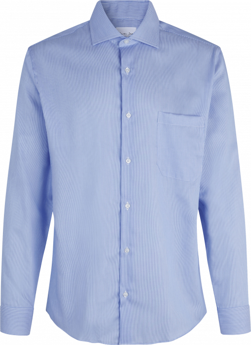 Seven Seas - Fine Twill California Stribet Skjorte Modern - Light BLue
